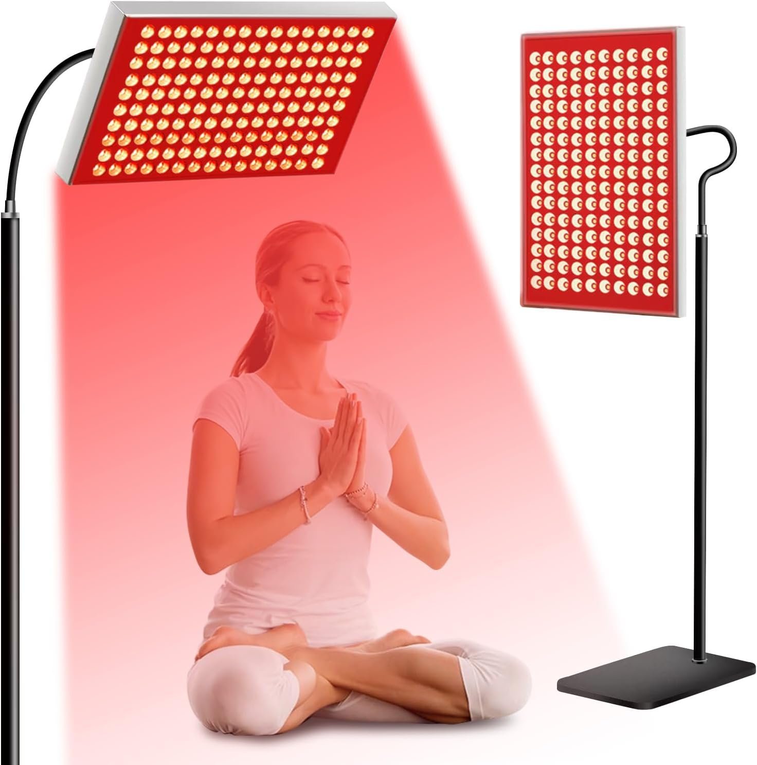 Tuohun Red Light Therapy for Face and Body – 150 LED, 660nm Red & 850nm Near Infrared Lamp with Adjustable Stand, Dual Wavelength for Skin, Muscle & Joint Recovery | Home & Professional Use
