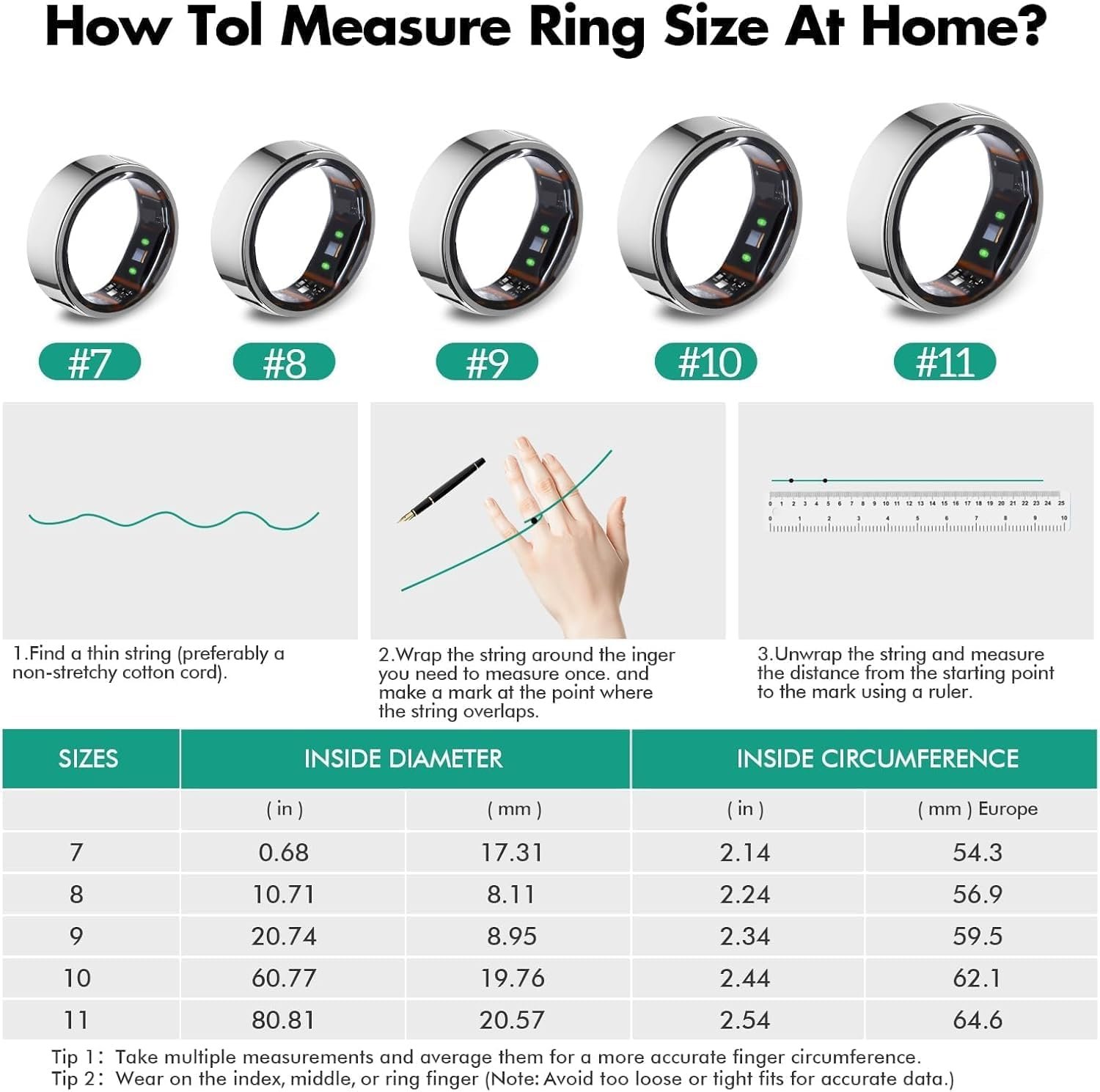 Smart Ring for Men Women, Fitness Tracker Health Ring with Sleep Monitoring, No APP Subscription, 10-Day Battery Life, Stress/Heart Rate/Women’s Health Tracker, Android & iOS Compatible, Gold 9