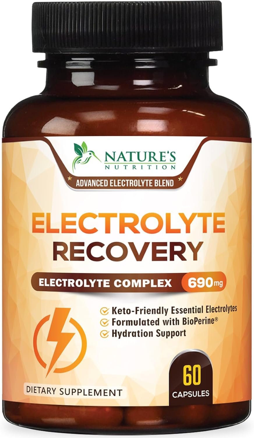 Daily Electrolyte Replenisher Tablets – 9 Essential Electrolytes and Minerals for Hydration Supplement, Salt Tablet for Runners, Vegan, Sugar-Free, Keto-Friendly, Non-GMO – 60 Tablets (60 Servings)