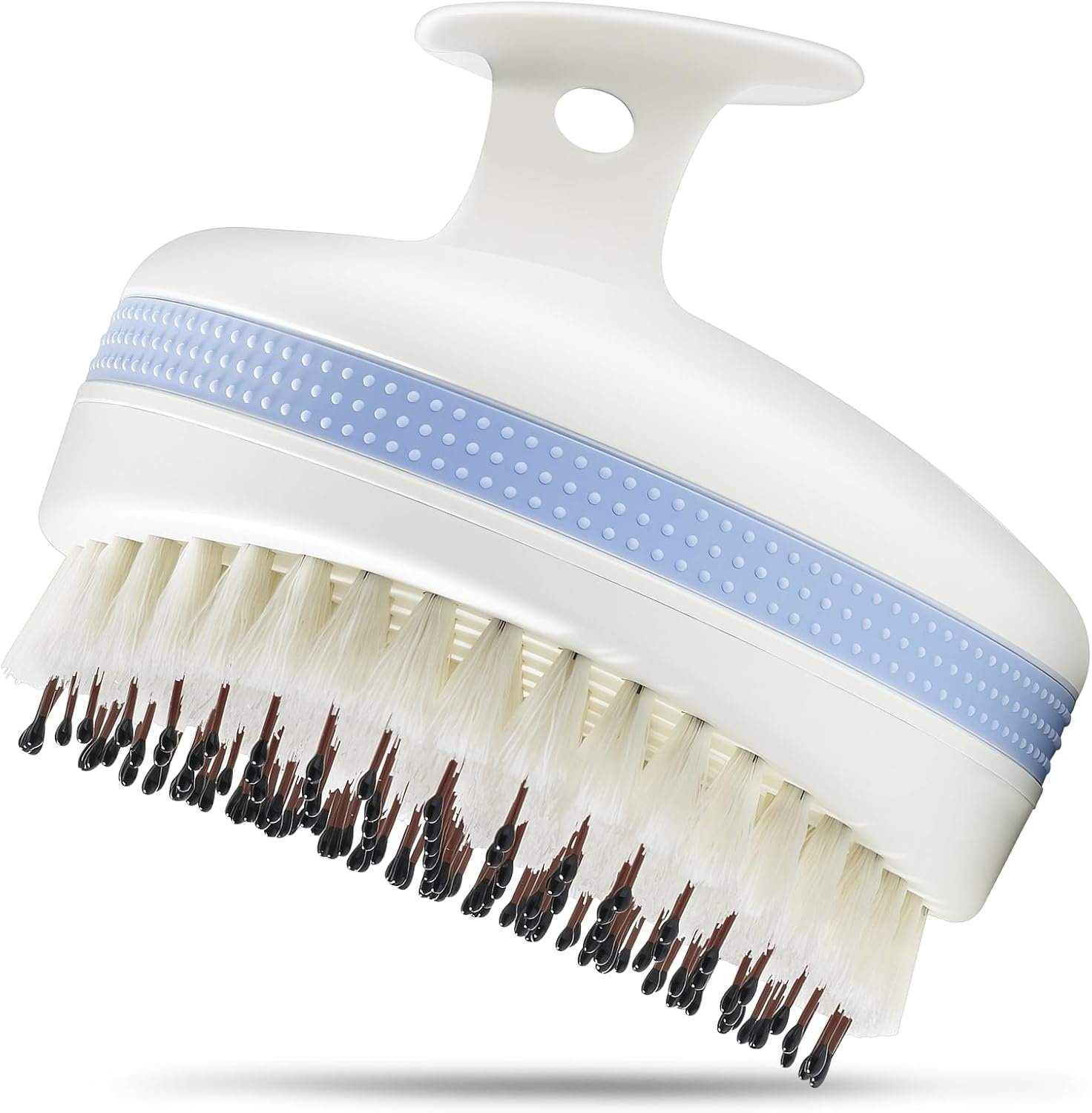 Scalp Massager with Double-Layer Bristles,Anti-Slip Rich-Lathering Hair Washing Shampoo Brush,Curved Scalp Scrubber with Better Head Fit for Dandruff Removal,Wet&Dry Use Scalp Stimulator.