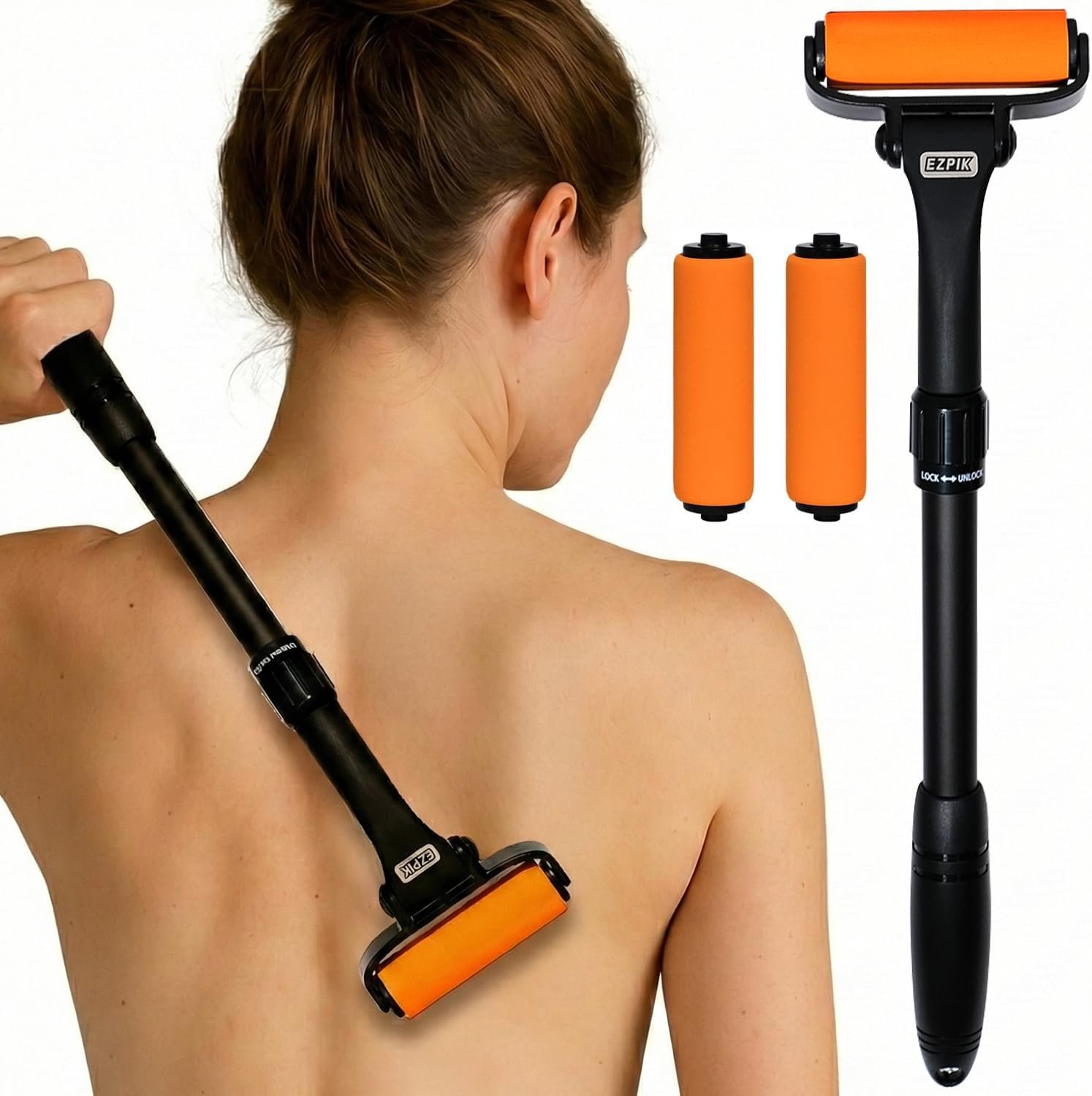 EZPIK Lotion Applicator for Back, Extendable up to 23″ – Curved Design Back Lotion Applicator for Elderly/Seniors with Limited Mobility, Lotion Stick & Sunscreen Applicator for Skin Cream, Oils & More