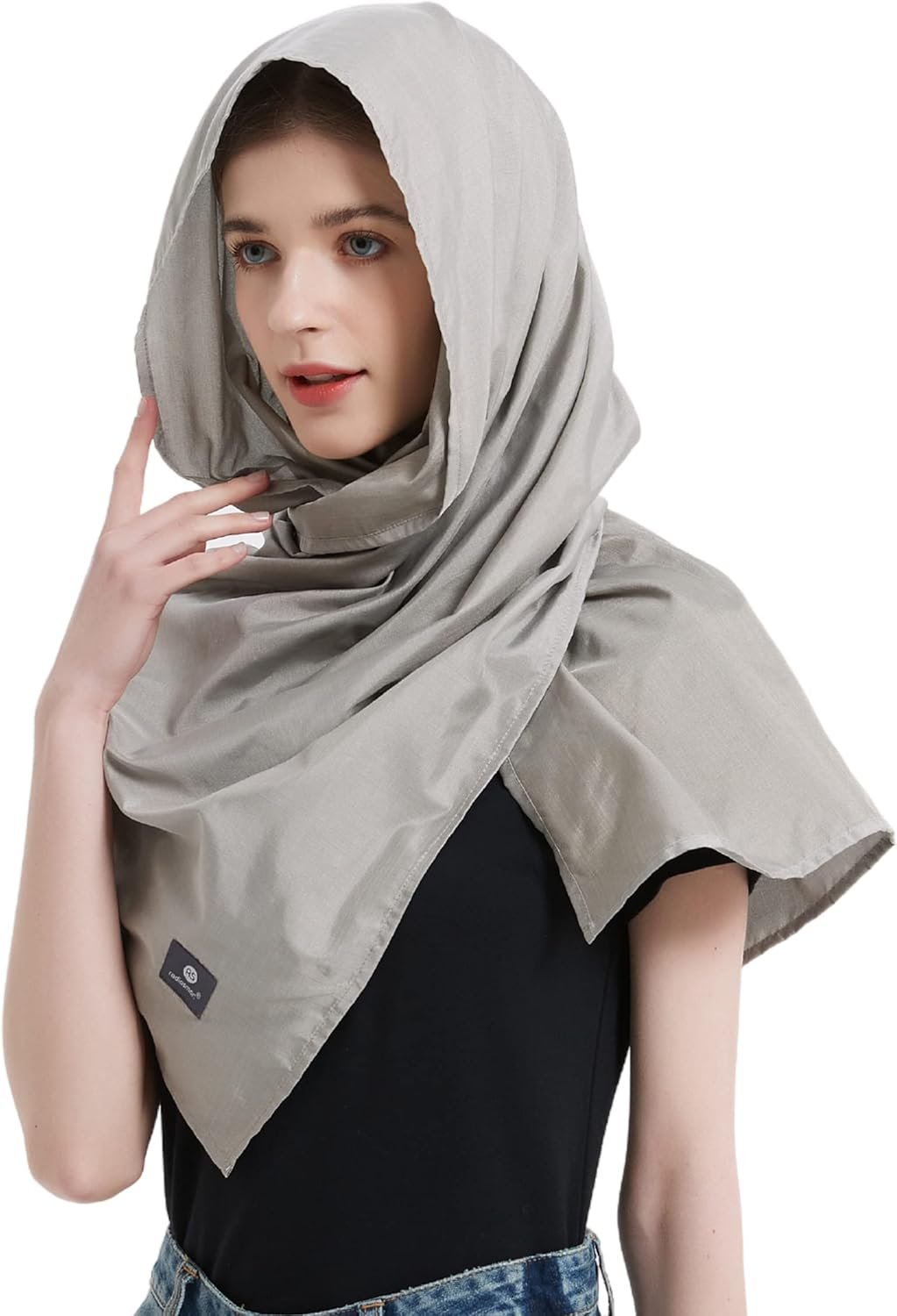 Radia Smart® EMF Protection Scarf, Silver Fiber Fabric, RF Blocker Radiation Protection, 5G, WiFi, Cellular, Bluetooth. High Shielding Efficiency. Multiple Ways To Wear.