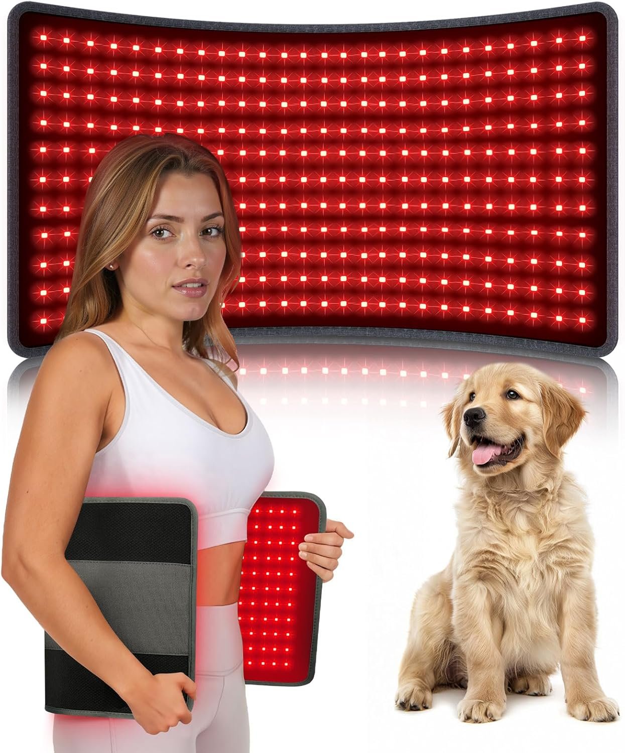 Comfytemp 12” x 24” Red Light Therapy Mat for Body, FSA Eligible HSA Near Infrared Light Therapy Pad, 660nm & 850nm Light Blanket for Back Belly Knee Joints Muscle