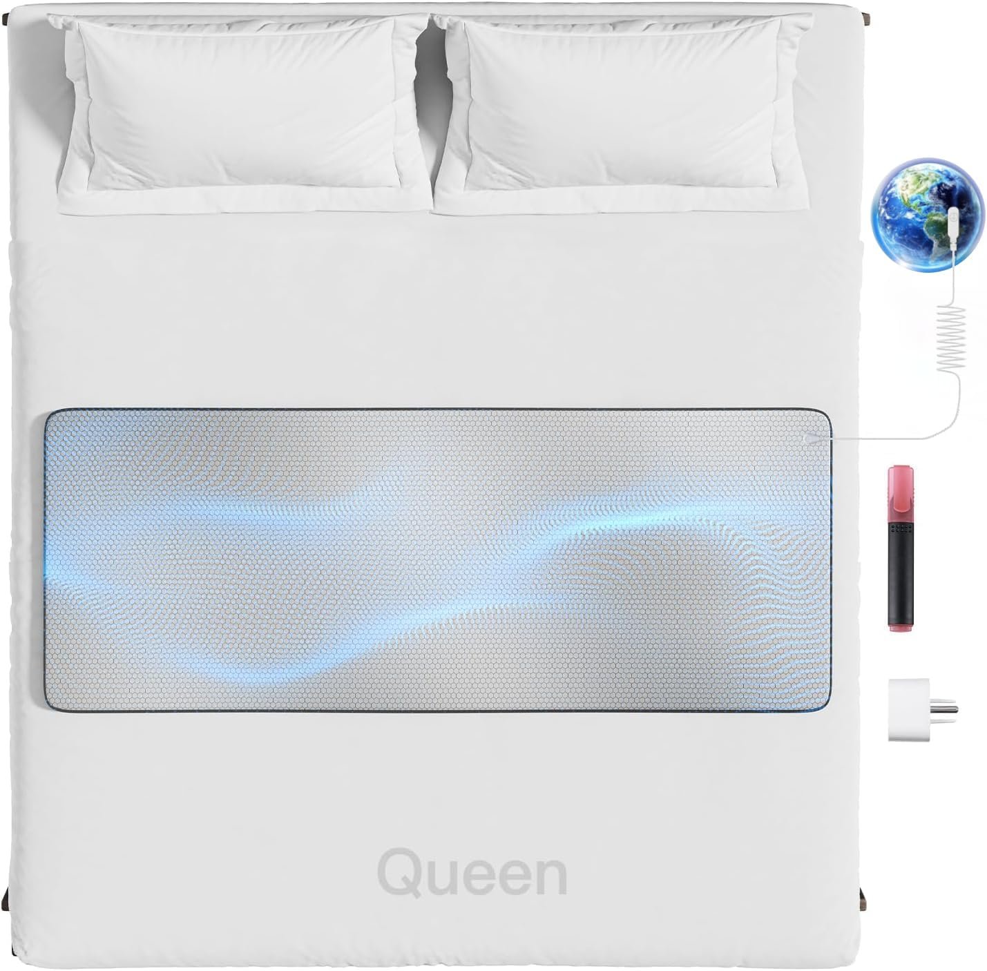 Graphene Grounding Mat for Queen Bed: Indoor Earth Therapy for Better Sleep & Energy Boost – Conductive Sleep Pad with Grounded Benefits – Wellness Gift Kit for Women