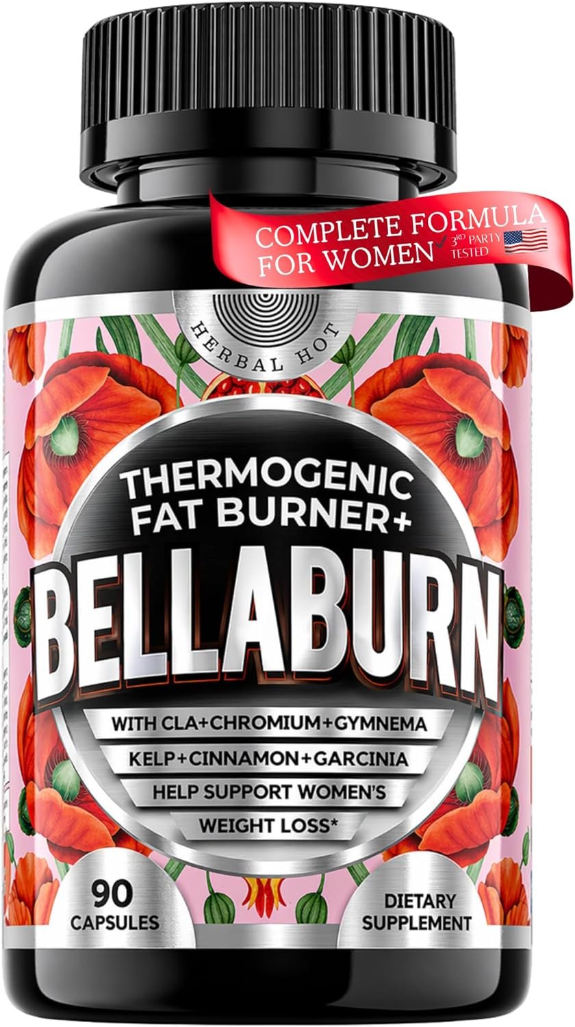 Thermogenic Fat Burner for Women | Belly Fat Burner, Metabolism, Appetite Suppressant, Bloating Support Supplement | CLA, Chromium, Garcinia, Cinnamon | USA Made, 3rd Party Tested | 90 Capsules