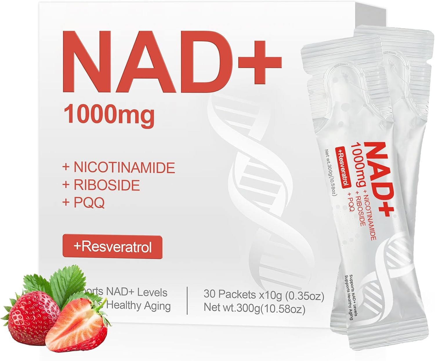1000mg High-Potency NAD Liquid Supplement for Women & Men, Nicotinamide Riboside & Resveratrol with PQQ, Berry Flavor NAD Supplement, Boosts Energy, Healthy Aging & Focus