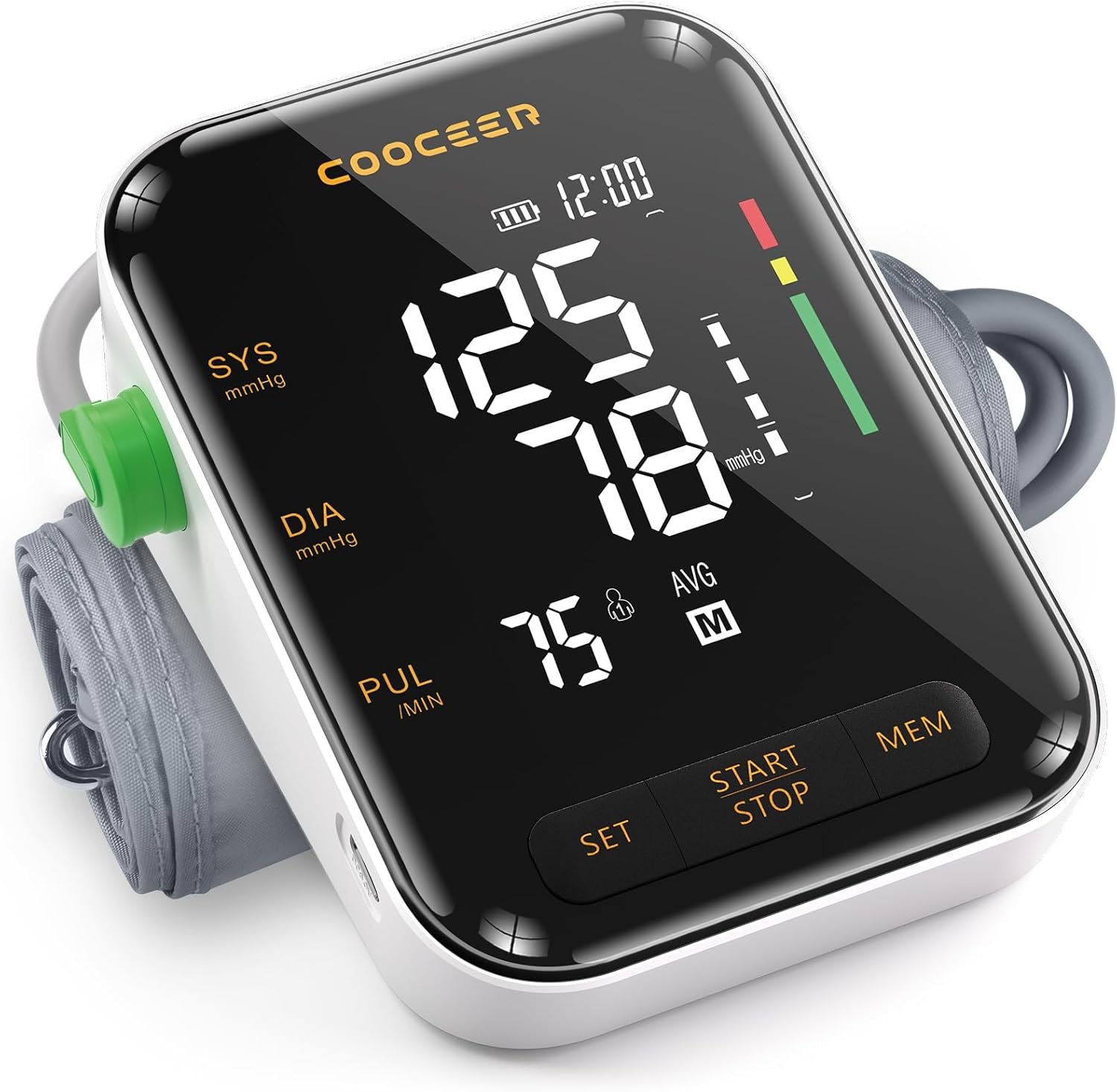 Automatic Blood Pressure Monitor: X8 Digital Blood Pressure Machine Upper arm for Home use with Adjustable BP Cuff(8.7-16.5″) – Large Backlit Display (Black)