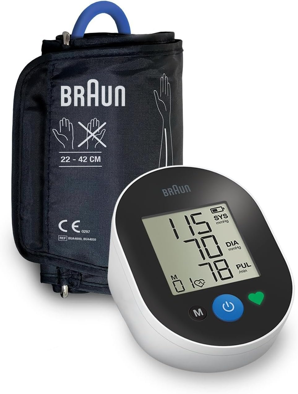 Braun ExactFit 2 Blood Pressure Monitors for Home Use – Accurate Blood Pressure Machine, Color-Coded Results, Large Display BP Monitor, Universal Upper Arm BP Cuff, 30 Memory Slots