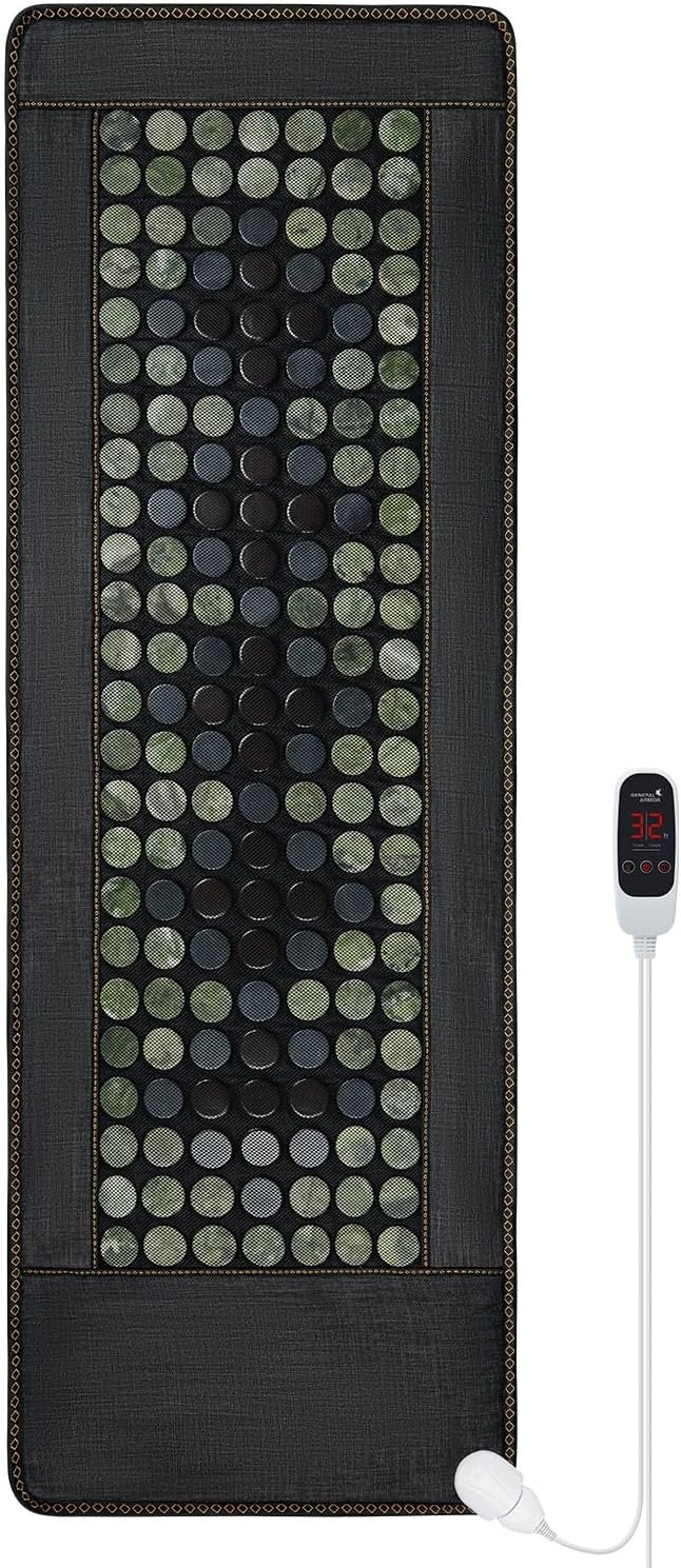 Infrared Heating Pad for Back, Full Body 72″x24″, 6X Pain Relief with Natural Jade & Tourmaline, for Waist, Abdomen, Thigh, Hip, Neck, Shoulders & Back, Heats up to 154℉, Auto Shut-Off