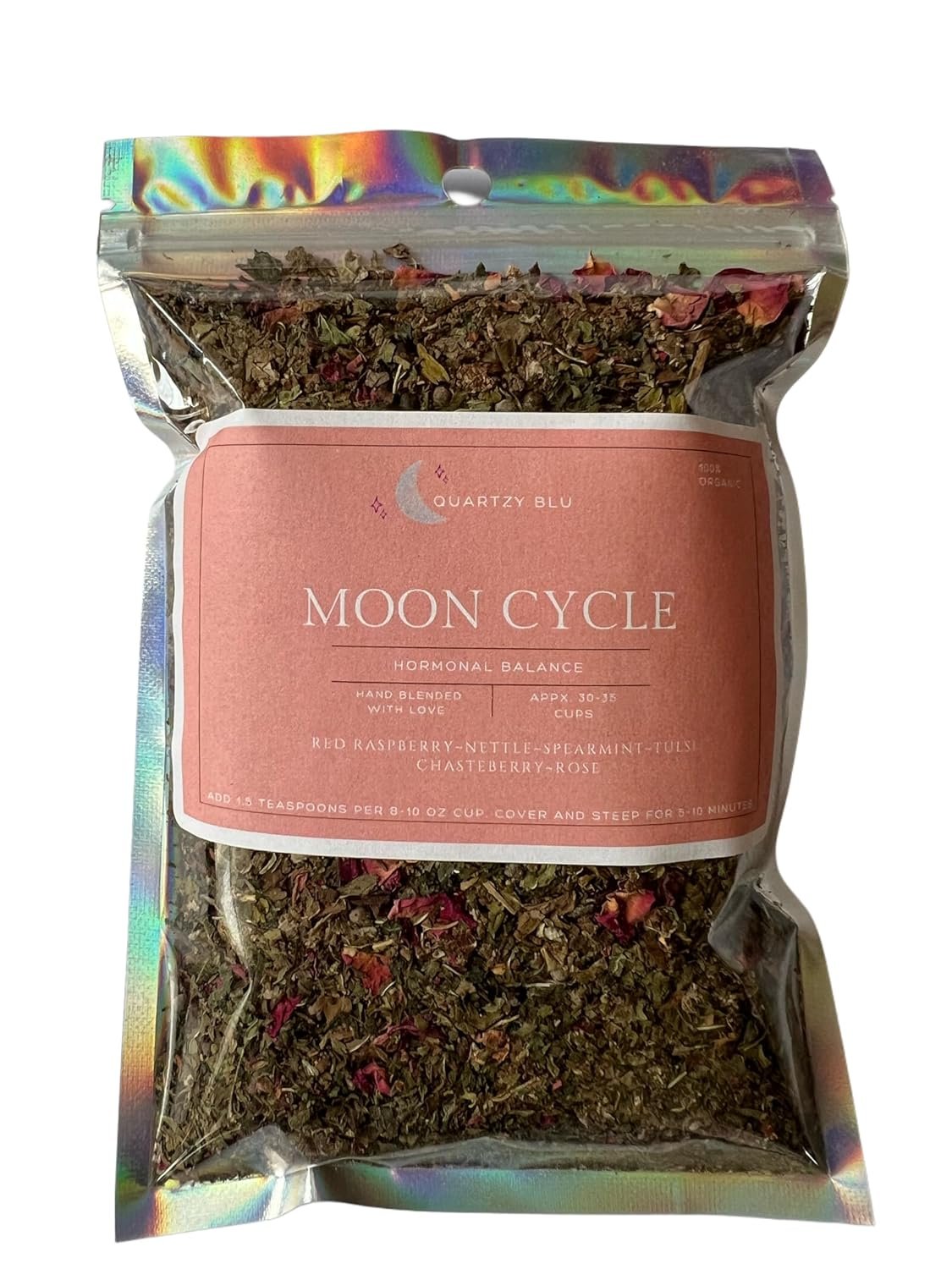 Quartzy Blu Moon Cycle Tea – Herbal Women’s Wellness Tea | Botanical Blend for Monthly Cycle Support | Caffeine-Free, All-Natural Womb Wellness Blend
