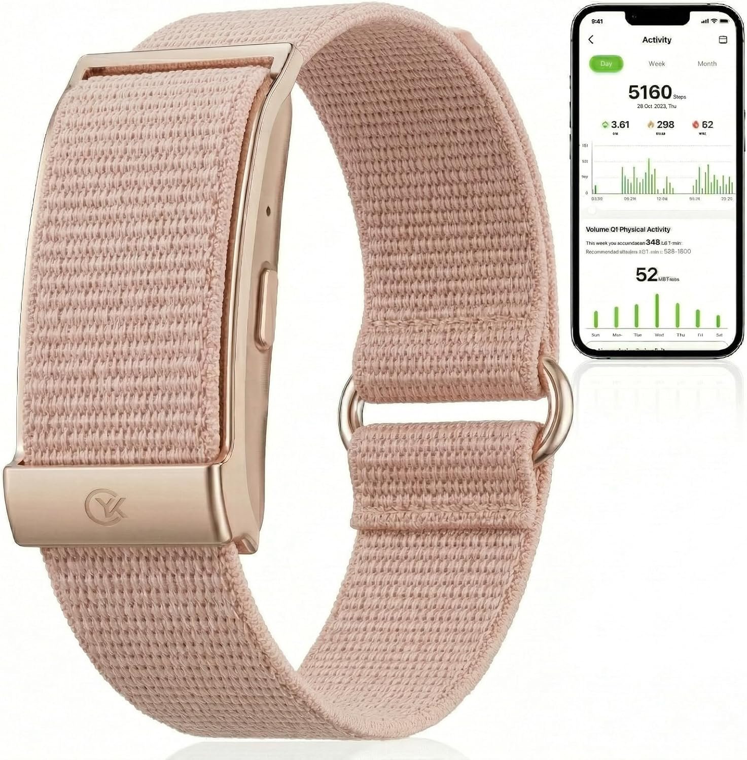 Smart Bracelet,Health and Fitness Tracker,24/7 Heart Monitor & Sleep Tracker, Multi-Sport Tracker Wristband with Free APP (Pink)