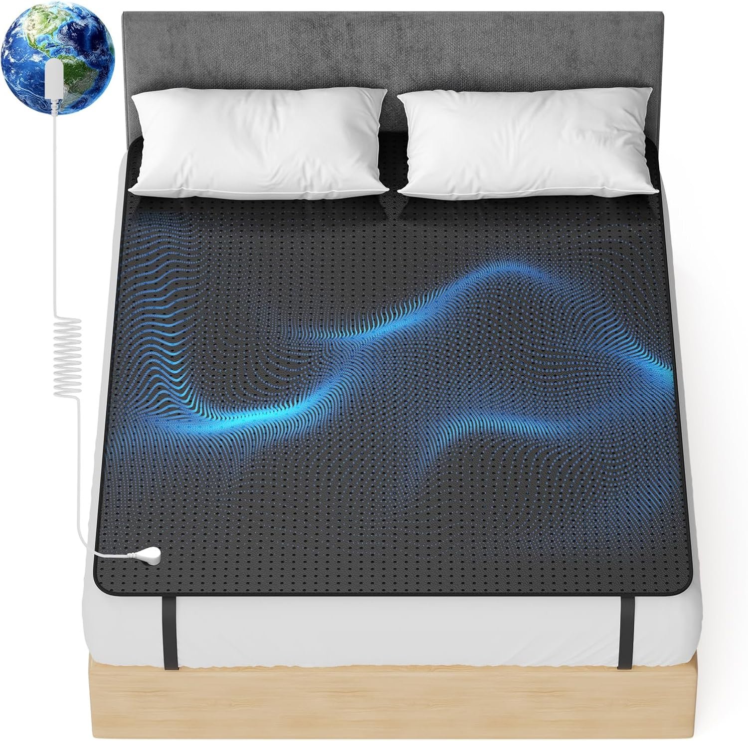 Grounding Mat for Bed, Grounding Mat Full Size, Grounding Mattress Pad for Sleeping, Stress, Enjoy Grounding Indoors,54” × 78”