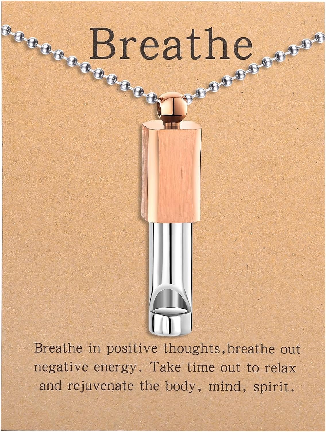 Anxiety Whistle Frequency Healing Devices Mindfulness Breathing Necklace Meditation Stress Relief Tuning Tool Outdoor Emergency Life Saving Tools Jewelry Gift for Women Men
