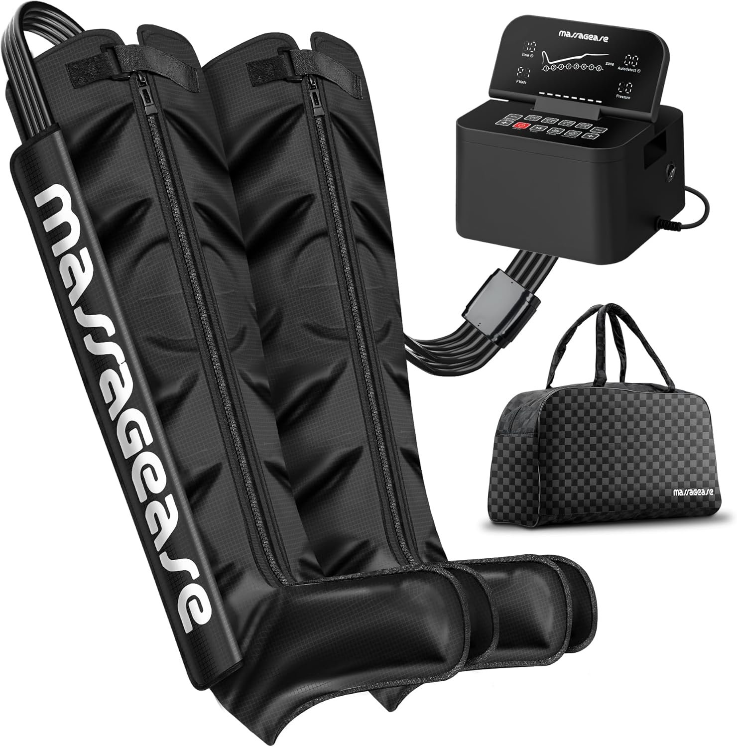 Professional Air Compression Leg Massager with Auto-Detect Pressure, 8 Modes & Customizable Timer, Leg Recovery System for Circulation & Muscle Relief for Athletes, Runners