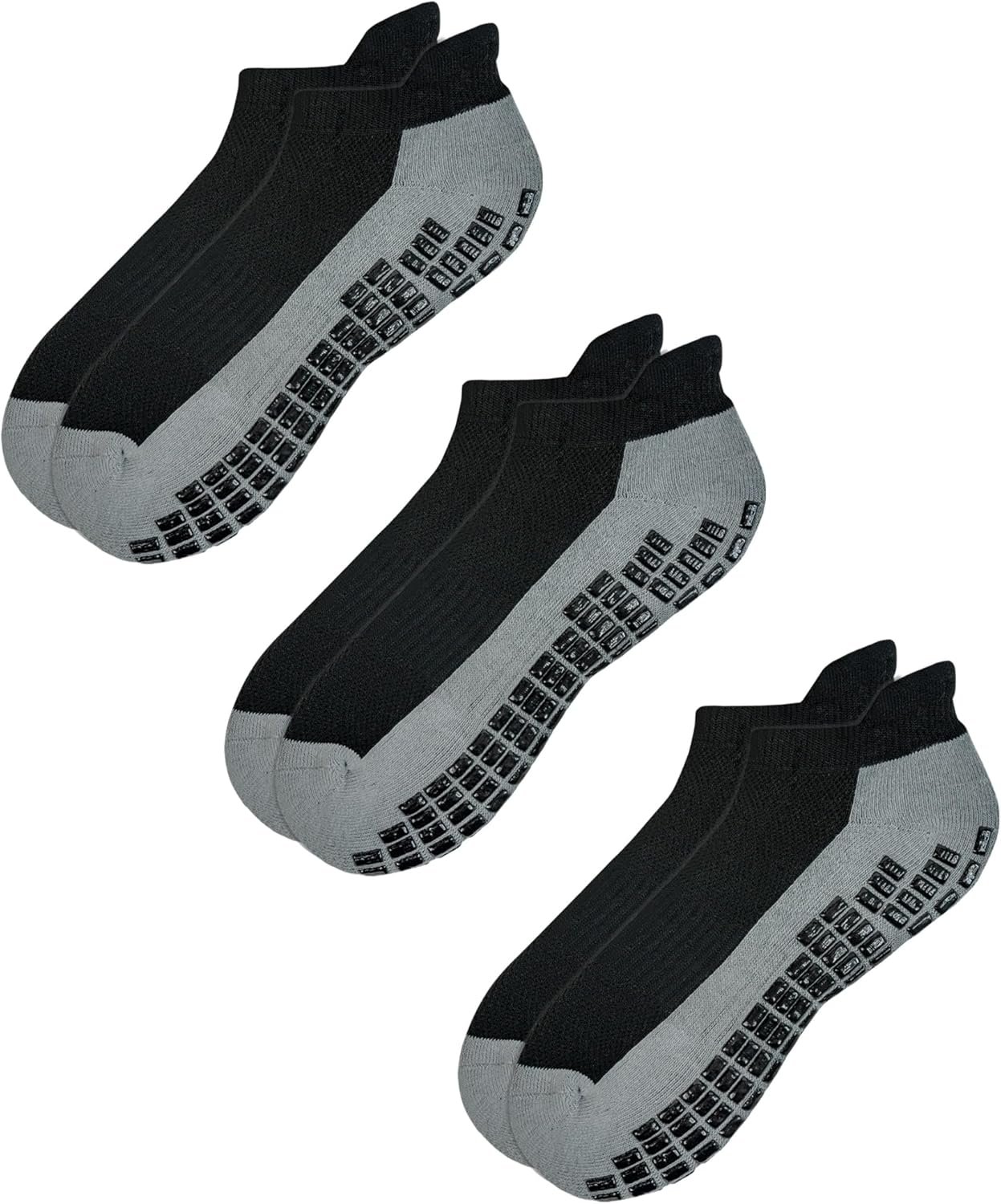 RATIVE Anti Slip Non Skid Ankle and Crew Socks with Grippers for Men Women