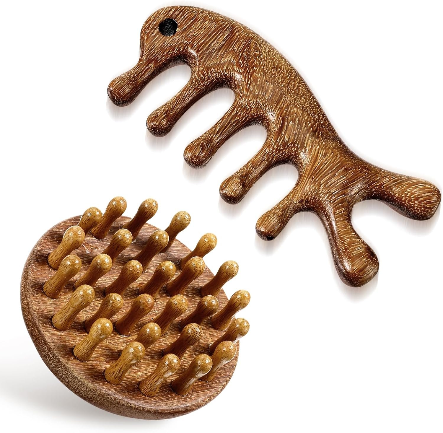 Wooden Scalp Massager, Wood Scalp Massager Comb, Scalps Gua Sha, Portable Manual Head Scrubber, Scalps Care Comb for Women Men