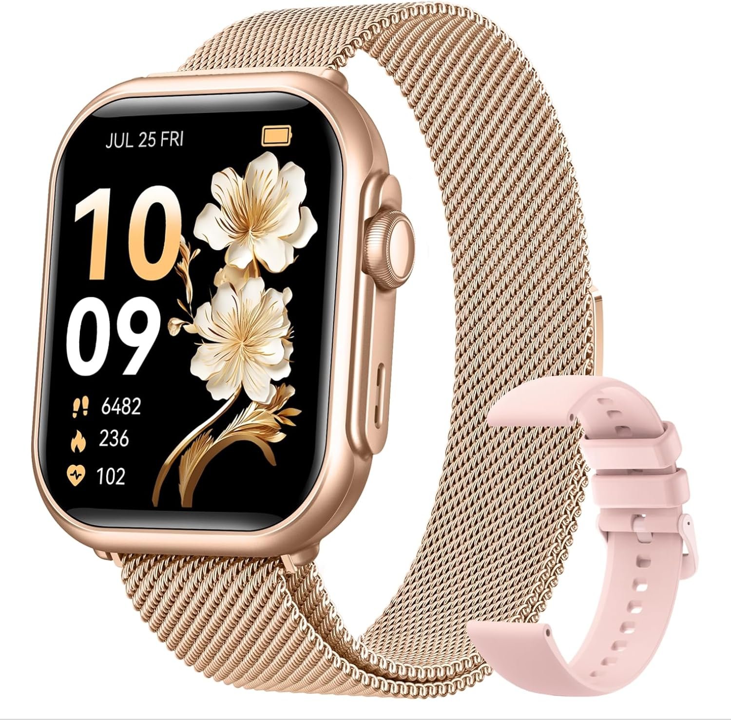 Smart Watch for Android/iPhone, 5ATM Fitness Watches for Women with 110+ Sports Modes, Bluetooth Calls/Messages/App Notifications, Health Monitor Blood Pressure/Heart Rate/SpO2/Sleep, Gifts for Women