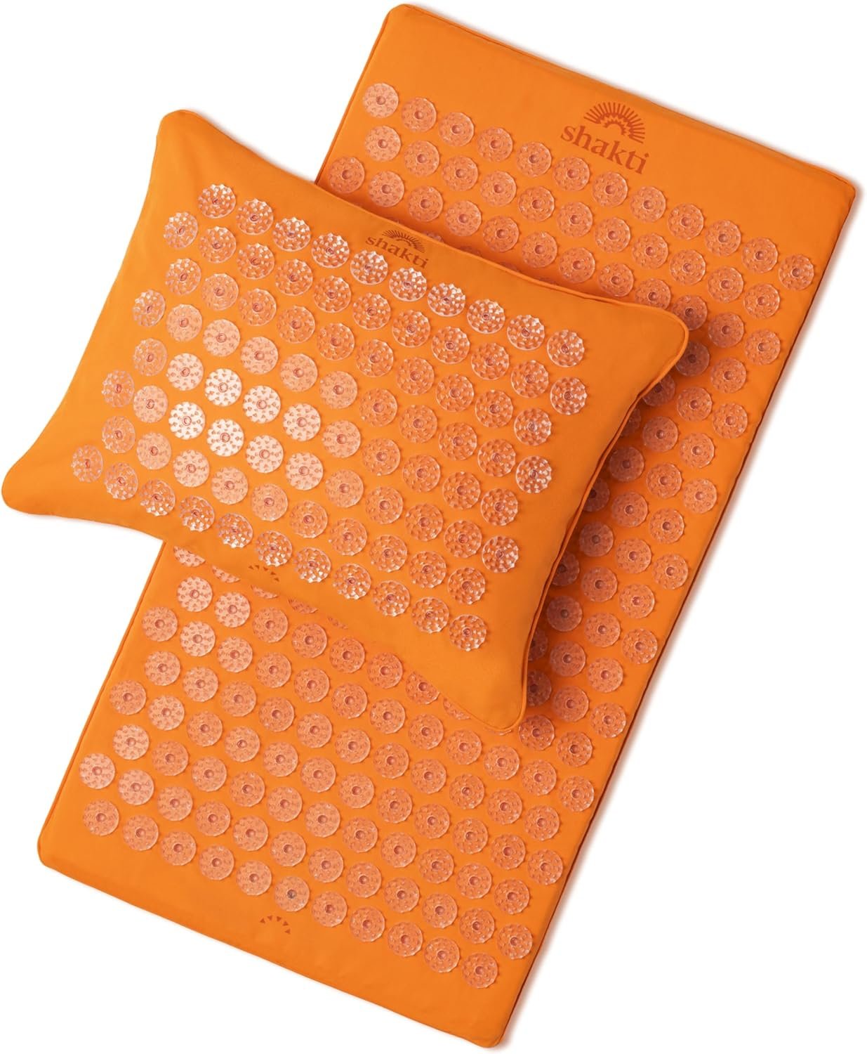ShaktiMat Premium Acupressure Mat & All-Over Pillow Set, Level 1 Intensity in Amber, Thousands of Signature Spikes That Massage Muscles, Aid Sleep & Unlock Inner Tension | Similar to Acupuncture