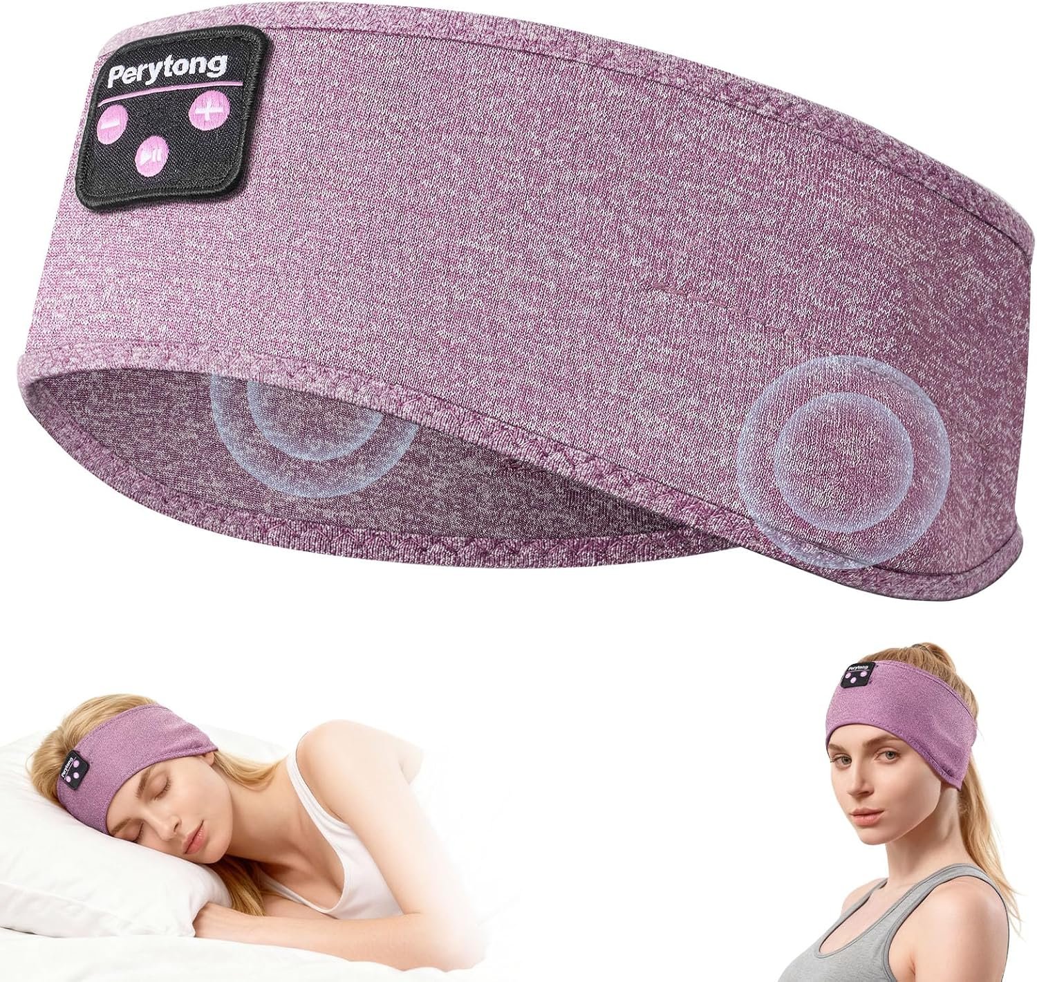 Perytong Sleeping Headphones, Bluetooth Headband, Soft Comfortable Headphones for Sleeping, Nap, Relaxation, Meditation, Yoga, Running, Jogging, Cool Tech Gifts for Women Men