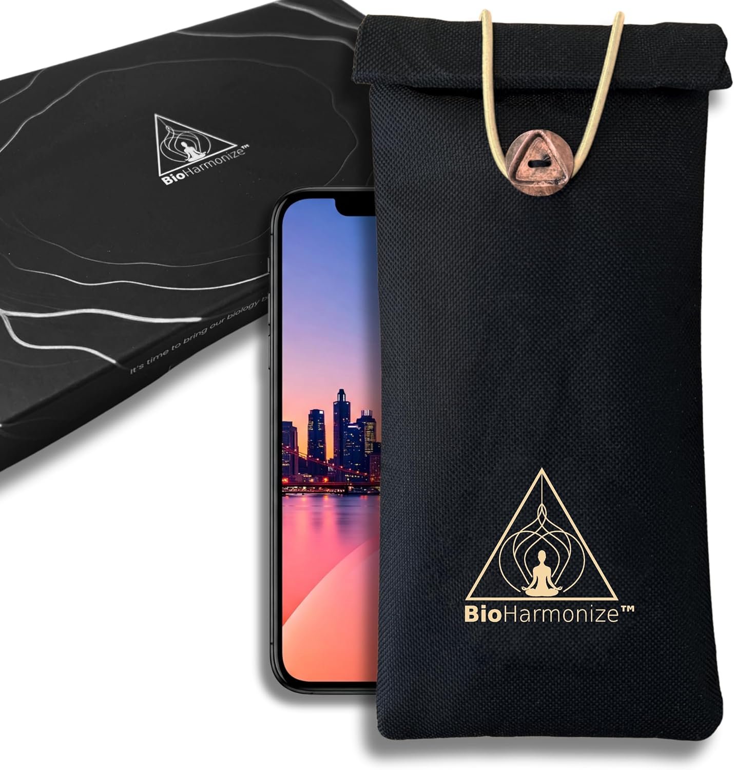 EMF Shield Phone Sleeve – Full Privacy & RF Signal Blocking, Double Shielding Faraday Fabric, Quantum Harmonization Tech