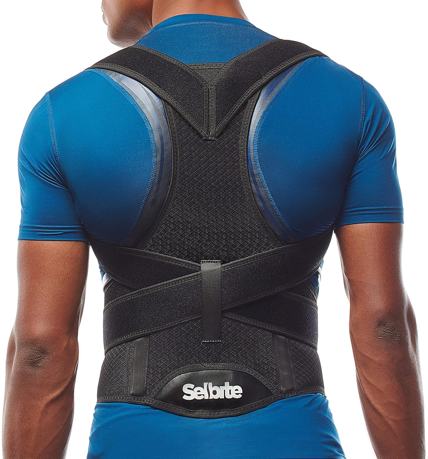 Selbite Posture Corrector for Men and Women – Back Brace for Upper and Lower Body Support – Adjustable Straightener with Pain Relief and Muscle Memory (Large)