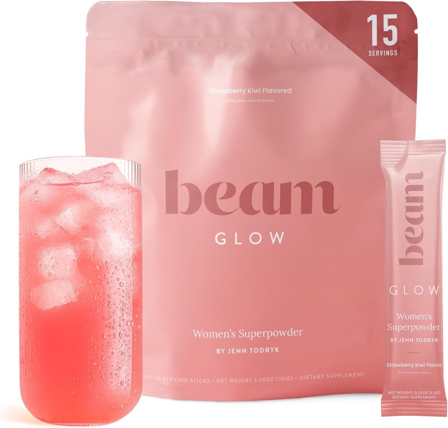 BEAM Glow Women’s Wellness Supplement, Cortisol Support with Ashwagandha for Women, Daily Vitamins for Cycle Health, Mood, Energy & Stress Support with Selenium, Zinc, Vitamin A, Biotin, B Vitamins