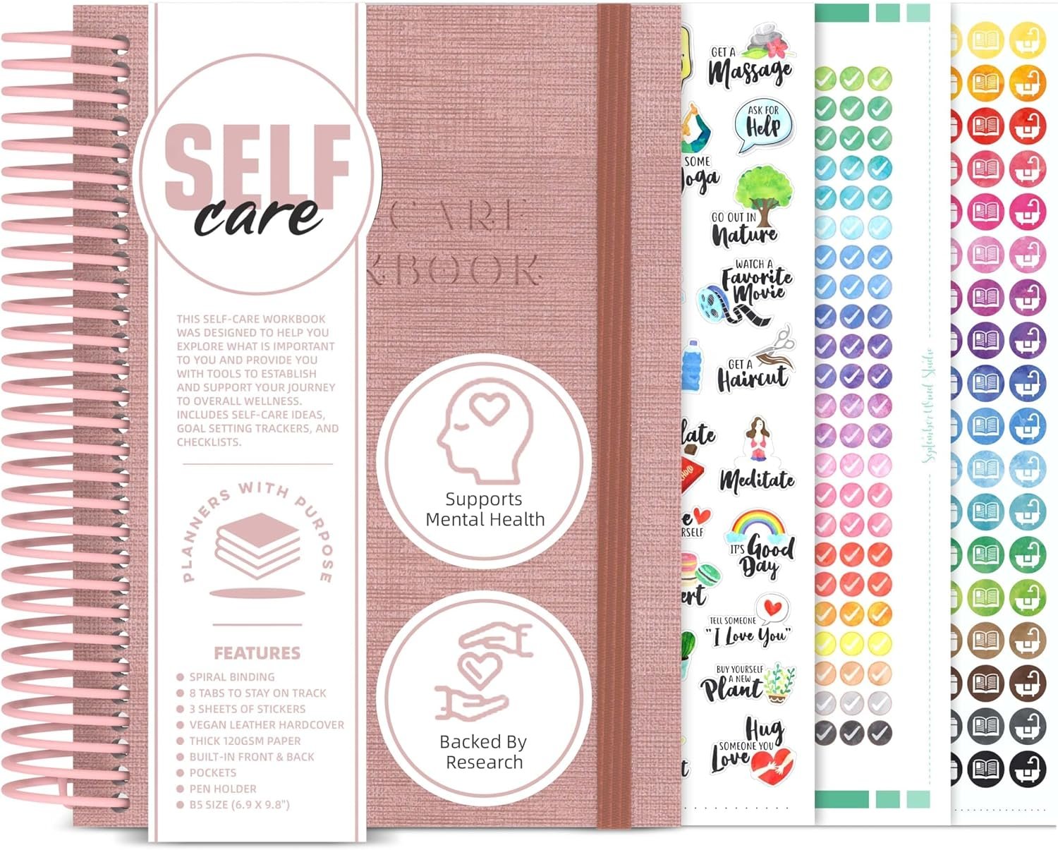 Planners with Purpose Self Care Journal – Guided Daily Reflection Notebook to Support Mental & Physical Health Habits – Self Love Manifestation & Affirmations Planner – Personal Growth Goals Happiness 2026
